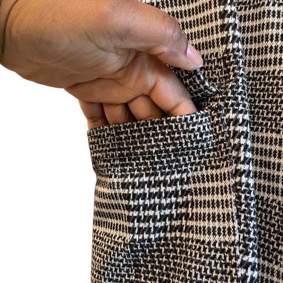 Lands End Pants Womens L Black Houndstooth Cargo Velour Straight Leg Streetwear - Picture 4 of 11